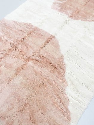 White and Peach Modern contemporary design Beni Ourain Berber area Moroccan Mrirt 8x10 rugs | wool handmade Moroccan 9x12 rugs - Africancreates