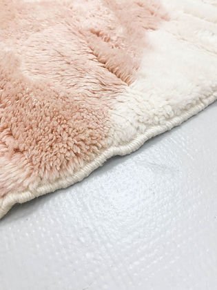 White and Peach Modern contemporary design Beni Ourain Berber area Moroccan Mrirt 8x10 rugs | wool handmade Moroccan 9x12 rugs - Africancreates
