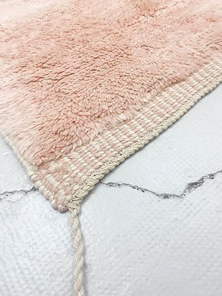 White and Peach Modern contemporary design Beni Ourain Berber area Moroccan Mrirt 8x10 rugs | wool handmade Moroccan 9x12 rugs - Africancreates