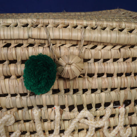 Wicker Storage Trunk - Palm Leaf Storage Chest and Basket 80 cm, i love you in white - Africancreates