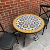 Yellow Flower Moroccan mosaic table | Bistro table | Arabic Table | Tea table | chocolate Oriental table |moroccan table design - Africancreates