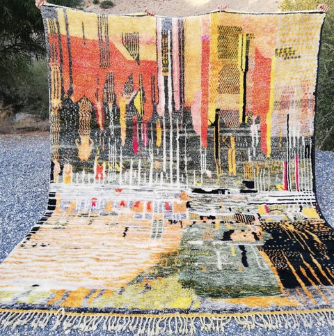 8 x 10 ft Authentic art work rug , Moroccan rug Hand knotted - Beni ourain rug - all wool berber rug - handmade rug - Genuine lamb wool - Africancreates