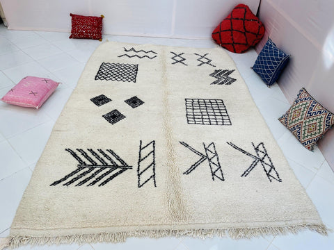 Amazing Moroccan Rug, Handmade Rug, Authentic Moroccan Rug, Abstract Berber Rug, Wool Rug, Sheep Wool Rug, Bohemian,Beni ourain rug - Africancreates