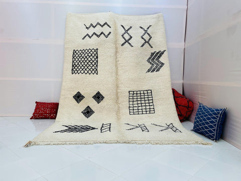 Amazing Moroccan Rug, Handmade Rug, Authentic Moroccan Rug, Abstract Berber Rug, Wool Rug, Sheep Wool Rug, Bohemian,Beni ourain rug - Africancreates