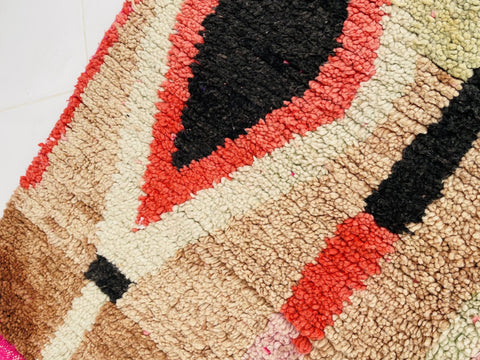 ARTISTIC Boujad Moroccan Rug, Handmade Rug, Authentic Moroccan Rug, Abstract Berber Rug, Purple pink Wool Rug, Sheep Wool Rug, Bohemian Rug. - Africancreates