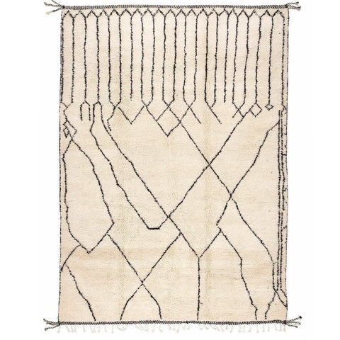 Authentic classic off white beni ourain rug with a contemporary design, custom and handmade with natural wool - Africancreates