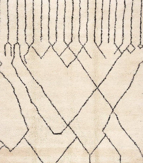 Authentic classic off white beni ourain rug with a contemporary design, custom and handmade with natural wool - Africancreates