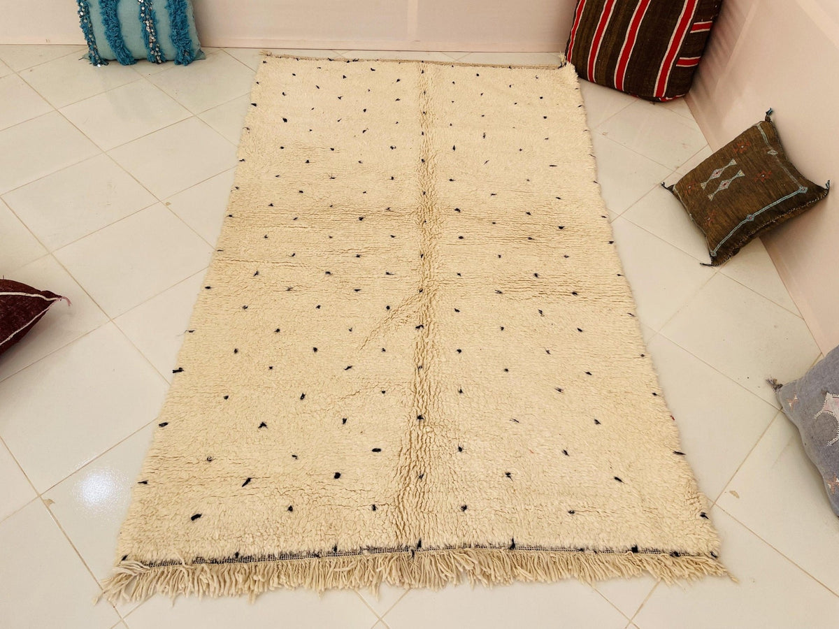 Beautiful Moroccan Rug, Handmade Rug, Vintage Authentic Moroccan Rug, Abstract Berber Rug,Wool Rug, Sheep Wool Rug, Beni ourain rug - Africancreates
