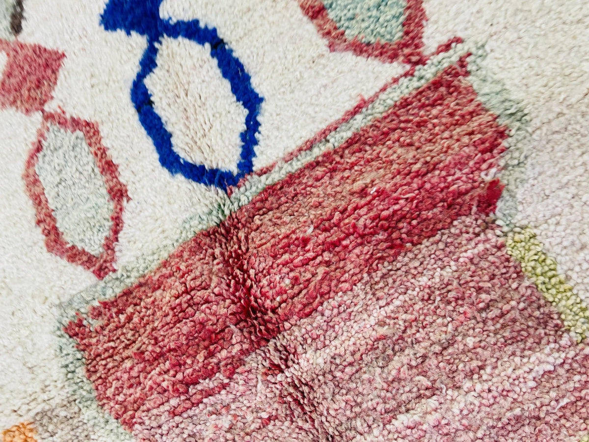 Beautiful VINTAGE Moroccan Rug, Handmade Rug, Vintage Authentic Moroccan Rug, Abstract Berber Rug,Wool Rug, Sheep Wool Rug, Beni ourain rug - Africancreates