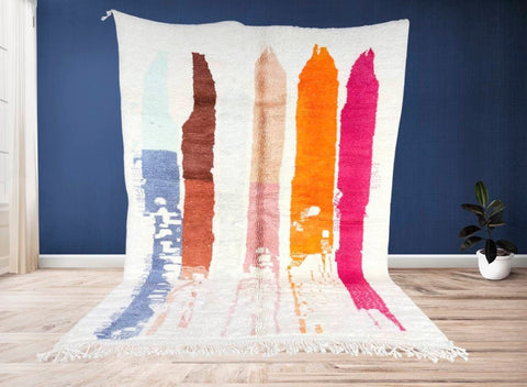 Beni ourain rug- Moroccan Rug- Custom size rug-Berber Rug - Custom rug- rugs for living room, Genuine lamb wool- Contemporary rug- All wool - Africancreates
