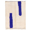 Blue and off white Moroccan rug contemporary design, custom made for living room , handmade with extra soft wool - Africancreates