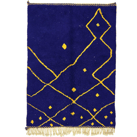 Blue Moroccan rug contemporary design, custom made for living room , handmade with extra soft wool - Africancreates