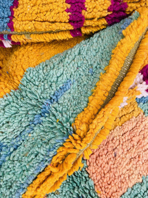 Boujad Moroccan Rug, Handmade Boujaad Rug, Authentic Moroccan Rug, Abstract Berber Rug, Purple pink Wool Rug, Sheep Wool Rug, Bohemian Rug. - Africancreates