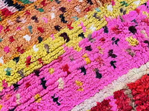 Gorgeous Boujaad Moroccan rug , Beni ourain rug ,pink rug, Wool rug , 8x10 rug ,Handmade rug, Area rug, rug for livingroom - Africancreates