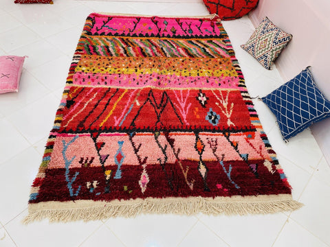 Gorgeous Boujaad Moroccan rug , Beni ourain rug ,pink rug, Wool rug , 8x10 rug ,Handmade rug, Area rug, rug for livingroom - Africancreates