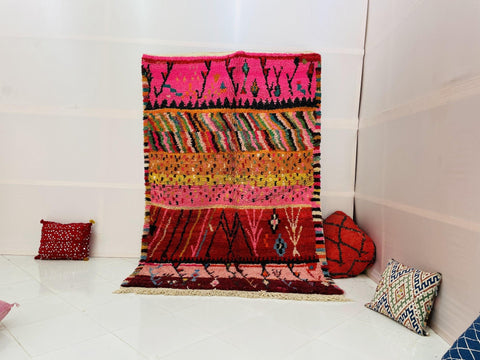 Gorgeous Boujaad Moroccan rug , Beni ourain rug ,pink rug, Wool rug , 8x10 rug ,Handmade rug, Area rug, rug for livingroom - Africancreates