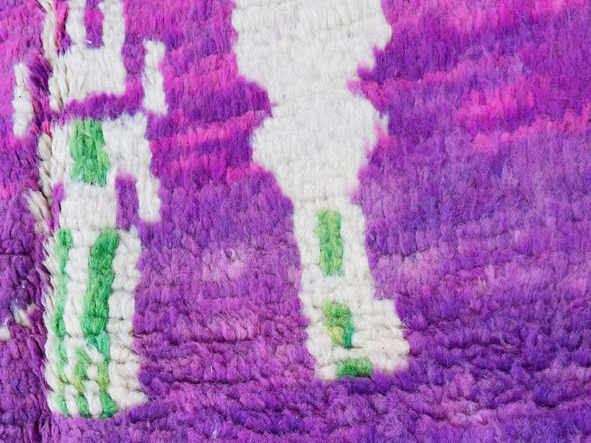 GREEN and PURPLE Moroccan Rug, Handmade Rug, Vintage Authentic Moroccan Rug, Abstract Berber Rug,Wool Rug, Sheep Wool Rug, Beni ourain rug - Africancreates