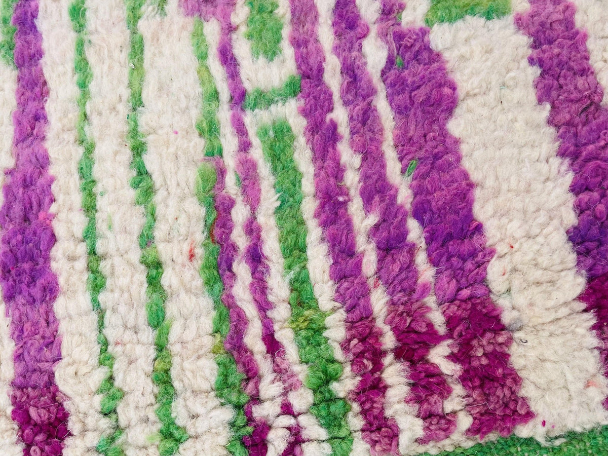 GREEN and PURPLE Moroccan Rug, Handmade Rug, Vintage Authentic Moroccan Rug, Abstract Berber Rug,Wool Rug, Sheep Wool Rug, Beni ourain rug - Africancreates