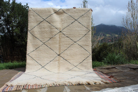 Beni ourain rug- Moroccan Rug- Custom size rug-Berber Rug - Custom rug- rugs for living room, Genuine lamb wool- Contemporary rug- All wool
