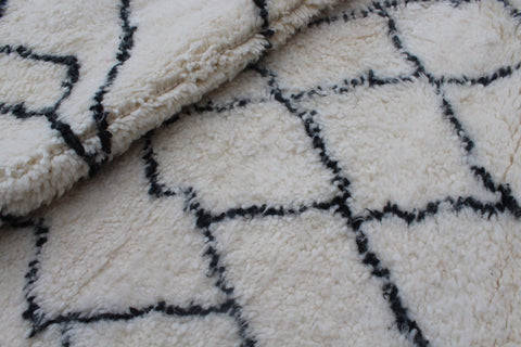 Beni ourain rug- Moroccan Rug- Custom size rug-Berber Rug - Custom rug- rugs for living room, Genuine lamb wool- Contemporary rug- All wool