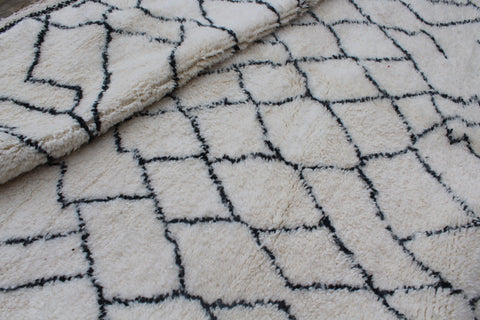 Beni ourain rug- Moroccan Rug- Custom size rug-Berber Rug - Custom rug- rugs for living room, Genuine lamb wool- Contemporary rug- All wool