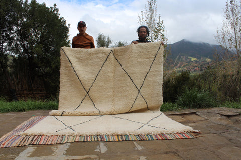 Beni ourain rug- Moroccan Rug- Custom size rug-Berber Rug - Custom rug- rugs for living room, Genuine lamb wool- Contemporary rug- All wool