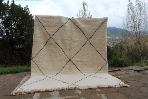 Beni ourain rug- Moroccan Rug- Custom size rug-Berber Rug - Custom rug- rugs for living room, Genuine lamb wool- Contemporary rug- All wool