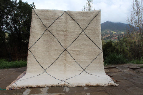 Beni ourain rug- Moroccan Rug- Custom size rug-Berber Rug - Custom rug- rugs for living room, Genuine lamb wool- Contemporary rug- All wool