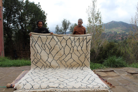 Beni ourain rug- Moroccan Rug- Custom size rug-Berber Rug - Custom rug- rugs for living room, Genuine lamb wool- Contemporary rug- All wool