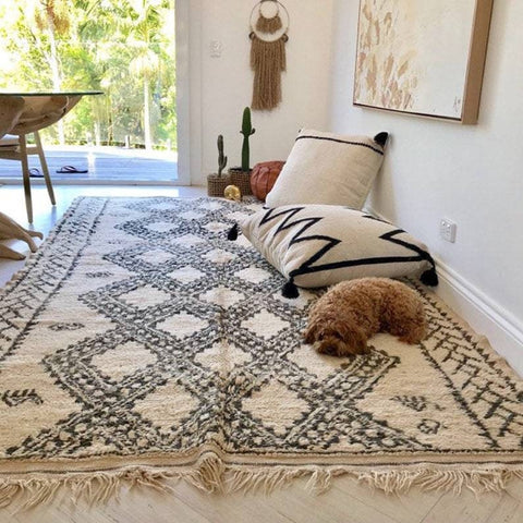 Beni ourain rug- Moroccan Rug- Custom size rug-Berber Rug - Custom rug- rugs for living room- Azilal Rug- Contemporary rug- All wool