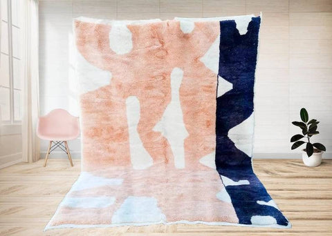 Beni ourain rug- Moroccan Rug- Custom size rug-Berber Rug - Custom rug- rugs for living room, Genuine lamb wool- Contemporary rug- All wool