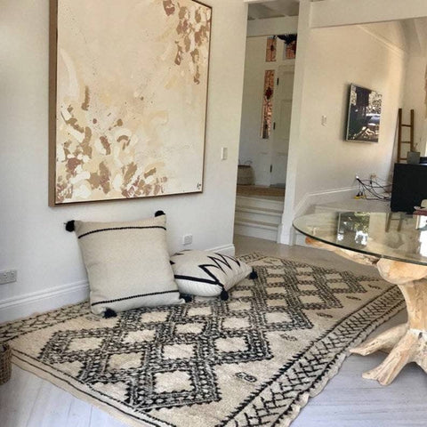 Beni ourain rug- Moroccan Rug- Custom size rug-Berber Rug - Custom rug- rugs for living room- Azilal Rug- Contemporary rug- All wool