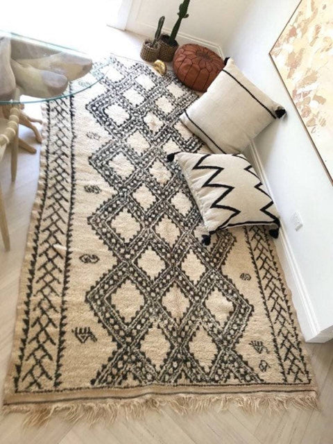 Beni ourain rug- Moroccan Rug- Custom size rug-Berber Rug - Custom rug- rugs for living room- Azilal Rug- Contemporary rug- All wool