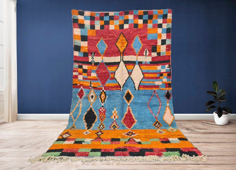 Beni ourain rug- Moroccan Rug- Custom size rug-Berber Rug - Custom rug- rugs for living room, Genuine lamb wool- Contemporary rug- All wool