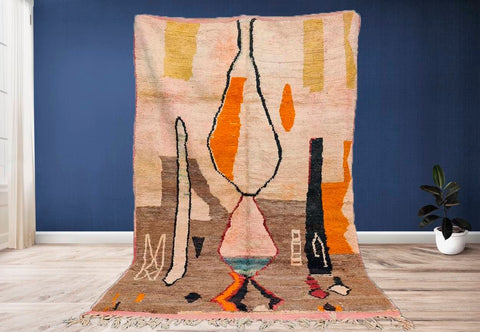Beni ourain rug- Moroccan Rug- Custom size rug-Berber Rug - Custom rug- rugs for living room, Genuine lamb wool- Contemporary rug- All wool