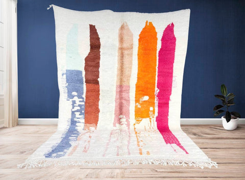 Beni ourain rug- Moroccan Rug- Custom size rug-Berber Rug - Custom rug- rugs for living room, Genuine lamb wool- Contemporary rug- All wool