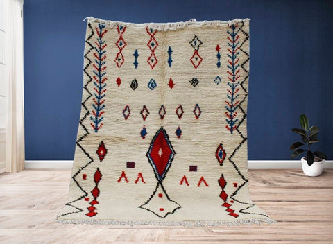 Beni ourain rug- Moroccan Rug- Custom size rug-Berber Rug - Custom rug- rugs for living room, Genuine lamb wool- Contemporary rug- All wool