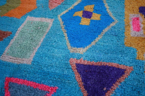 Sky Blue Moroccan rug , boujad rug , 8x10 rug , azilal rug , area rugs , 8x10 rugs