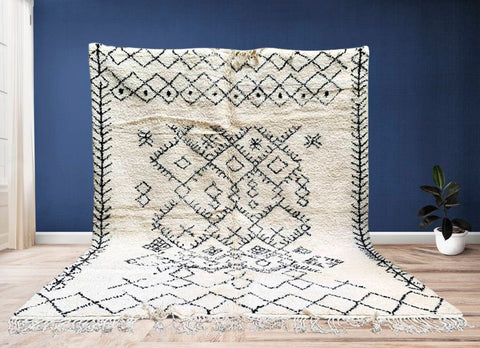 Beni ourain rug- Moroccan Rug- Custom size rug-Berber Rug - Custom rug- rugs for living room, Genuine lamb wool- Contemporary rug- All wool