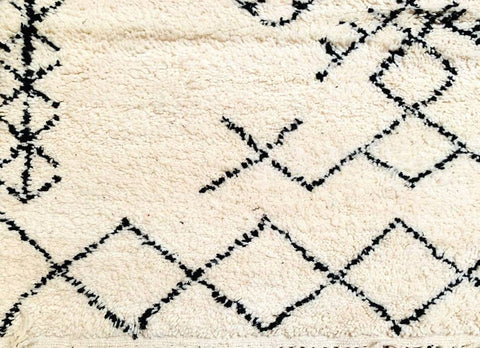 Beni ourain rug- Moroccan Rug- Custom size rug-Berber Rug - Custom rug- rugs for living room, Genuine lamb wool- Contemporary rug- All wool