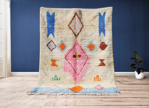 Beni ourain rug- Moroccan Rug- Custom size rug-Berber Rug - Custom rug- rugs for living room, Genuine lamb wool- Contemporary rug- All wool