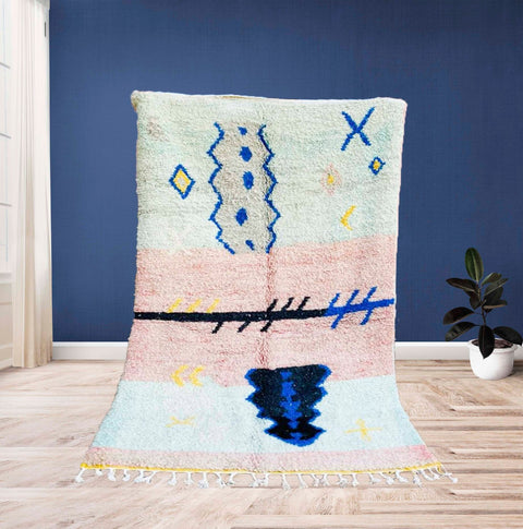 Beni ourain rug- Moroccan Rug- Custom size rug-Berber Rug - Custom rug- rugs for living room, Genuine lamb wool- Contemporary rug- All wool