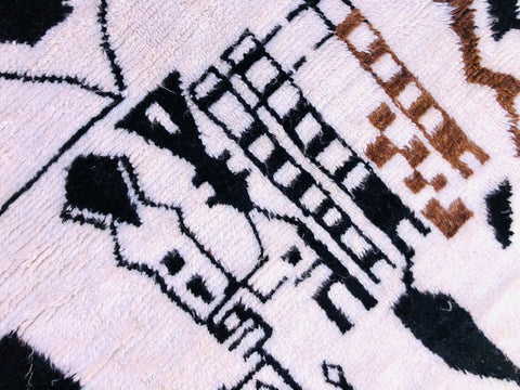 Beni ourain rug- Moroccan Rug- Custom size rug-Berber Rug - Custom rug- rugs for living room, Genuine lamb wool- Contemporary rug- All wool