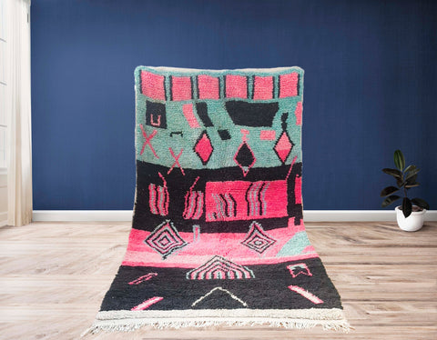 Beni ourain rug- Moroccan Rug- Custom size rug-Berber Rug - Custom rug- rugs for living room, Genuine lamb wool- Contemporary rug- All wool