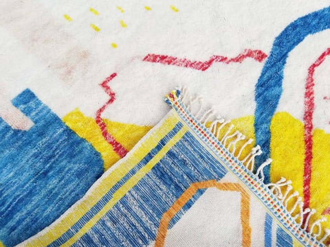 Beni ourain rug- Moroccan Rug- Custom size rug-Berber Rug - Custom rug- rugs for living room, Genuine lamb wool- Contemporary rug- All wool