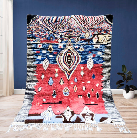 Beni ourain rug- Moroccan Rug- Custom size rug-Berber Rug - Custom rug- rugs for living room, Genuine lamb wool- Contemporary rug- All wool