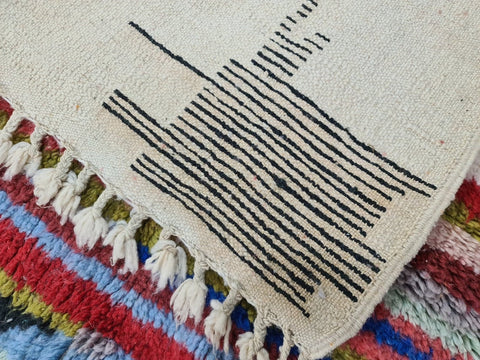 Beni ourain rug- Moroccan Rug- Custom size rug-Berber Rug - Custom rug- rugs for living room, Genuine lamb wool- Contemporary rug- All wool