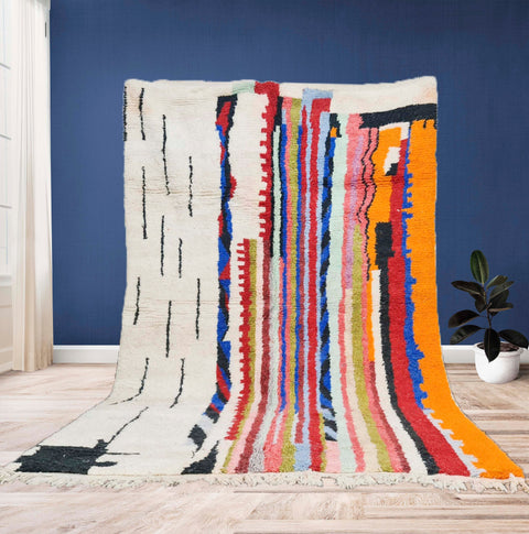 Beni ourain rug- Moroccan Rug- Custom size rug-Berber Rug - Custom rug- rugs for living room, Genuine lamb wool- Contemporary rug- All wool