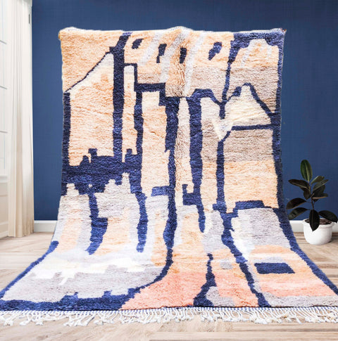 Beni ourain rug- Moroccan Rug- Custom size rug-Berber Rug - Custom rug- rugs for living room, Genuine lamb wool- Contemporary rug- All wool