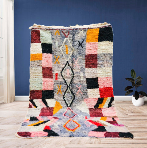 Beni ourain rug- Moroccan Rug- Custom size rug-Berber Rug - Custom rug- rugs for living room, Genuine lamb wool- Contemporary rug- All wool